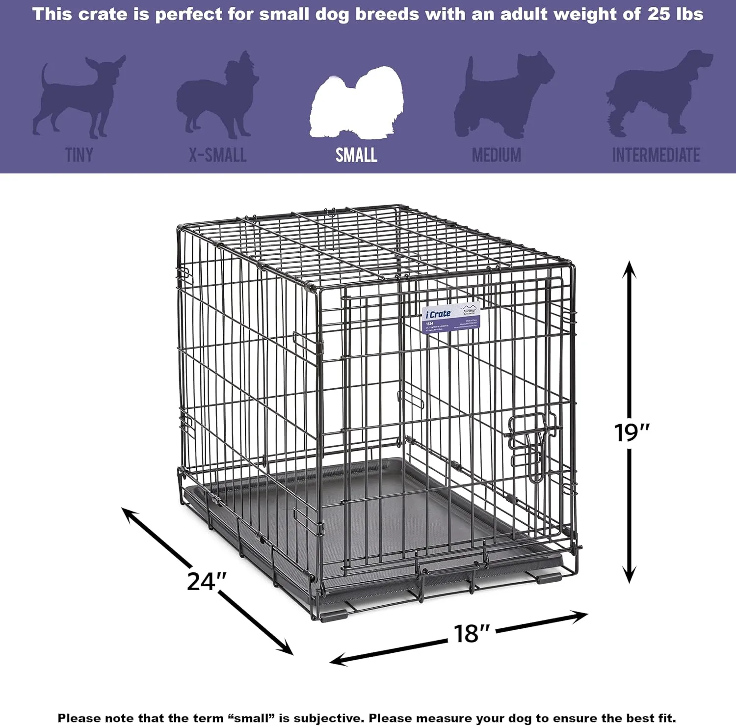 MidWest Homes for Pets Newly Enhanced Single & Double Door iCrate Dog Crate, Includes Leak-Proof Pan, Floor Protecting Feet, Divider Panel & New Patented Features