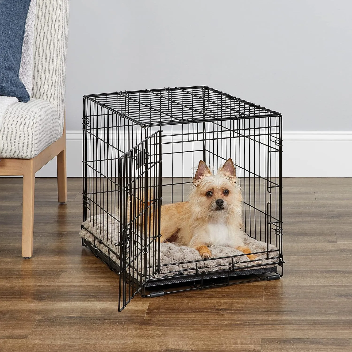 MidWest Homes for Pets Newly Enhanced Single & Double Door iCrate Dog Crate, Includes Leak-Proof Pan, Floor Protecting Feet, Divider Panel & New Patented Features