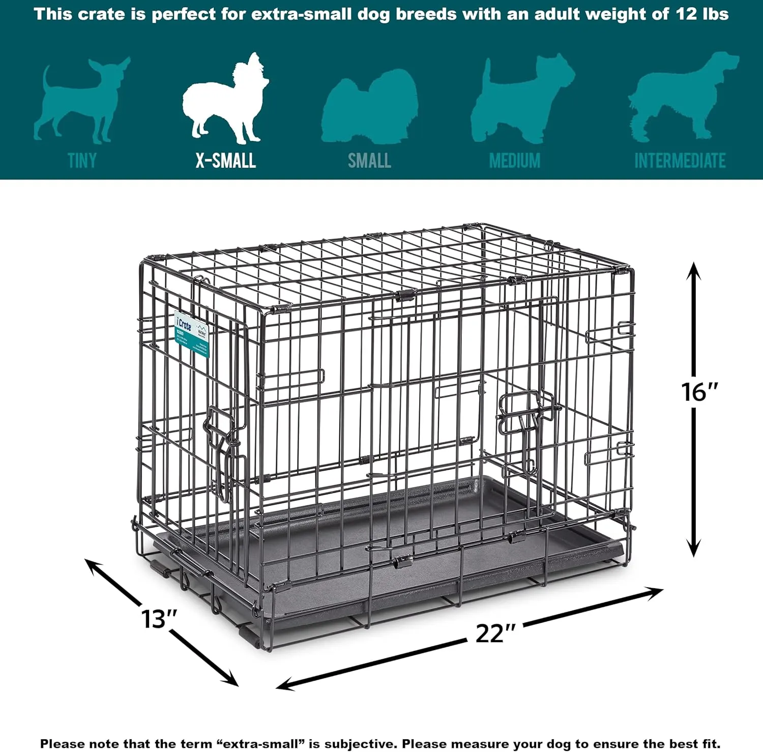 MidWest Homes for Pets Newly Enhanced Single & Double Door iCrate Dog Crate, Includes Leak-Proof Pan, Floor Protecting Feet, Divider Panel & New Patented Features