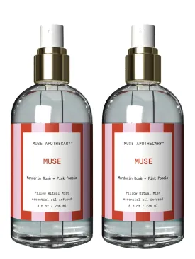 Muse Apothecary Pillow Ritual - Aromatic, Calming and Relaxing Pillow Mist, Linen and Fabric Spray, Infused with Natural Essential Oils - Great Valentine's Day Gift - 8 oz, Mandarin Ros   Pink Pomelo
