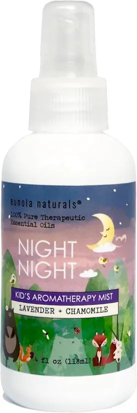 Night Night Kid's Lavender Sleep Spray, Lavender   Chamomille Aromatherapy, Soothing   Kid Safe Essential Oils, Nightly Routine   Natural Sleep Aid, Great for Naptime, Calming Tantrums, No Chemicals