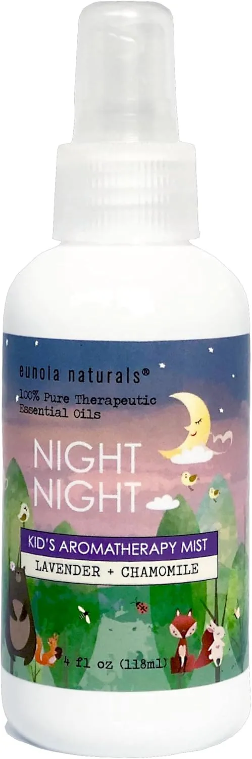 Night Night Kid's Lavender Sleep Spray, Lavender   Chamomille Aromatherapy, Soothing   Kid Safe Essential Oils, Nightly Routine   Natural Sleep Aid, Great for Naptime, Calming Tantrums, No Chemicals