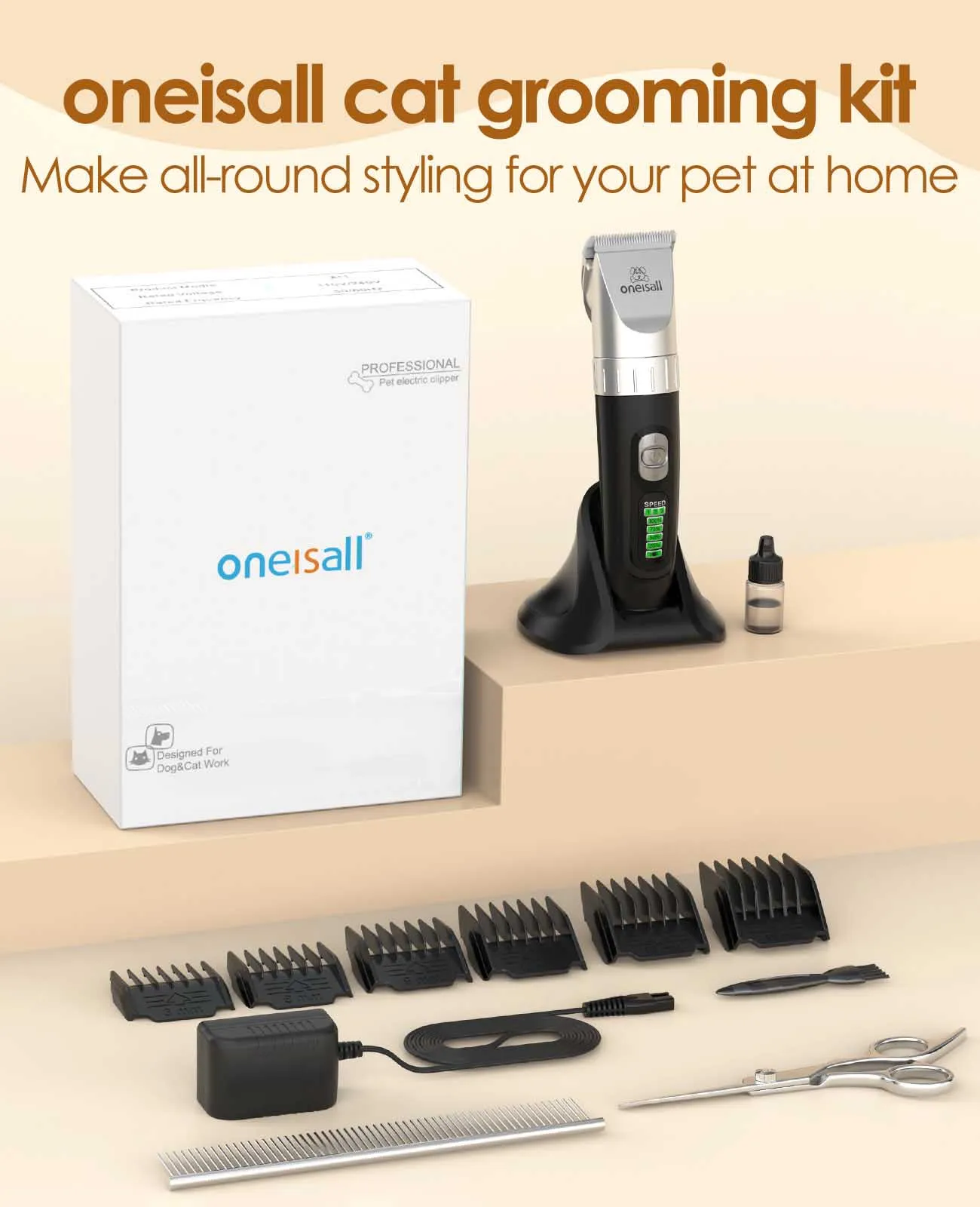 Oneisall A11 Cordless Cat Clippers