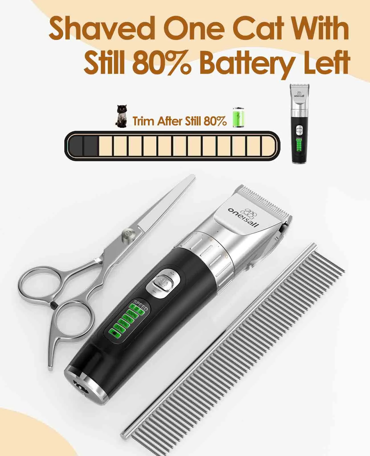Oneisall A11 Cordless Cat Clippers