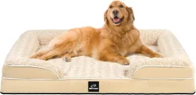 Orthopedic Dog Bed for Large Medium Sized, Washable Memory Foam Large Dog Bed, Durable Medium Pet Sofa with Removable Cover, Washable Waterproof Pet Couch Beds(Beige, XXL)