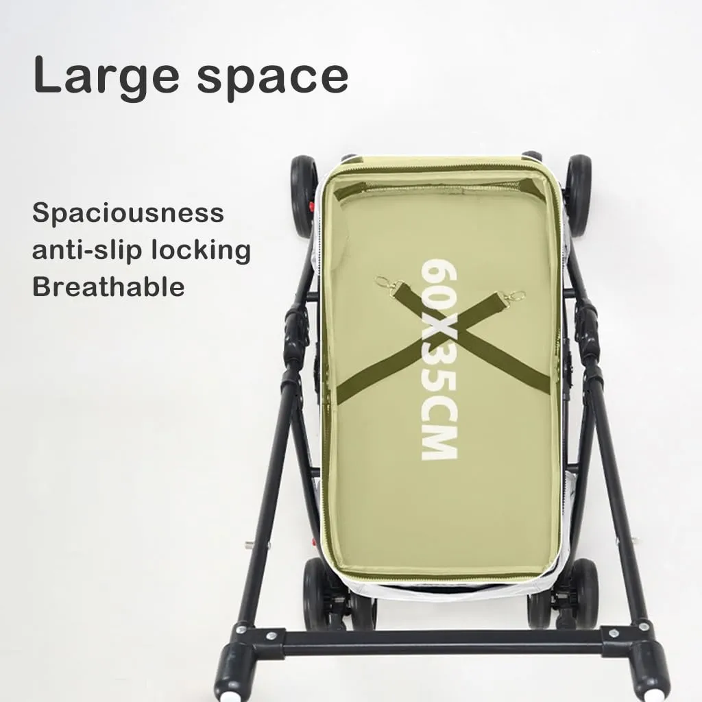 Pet Cat Dog Stroller Carriage with Cup Holder Tray, Travel Carrier Pet Dog Strollers for Small Dogs, Pet Stroller Pushchair Dog Cat Pram Foldable Cart, Adjustable Handle (Color : Grey A)