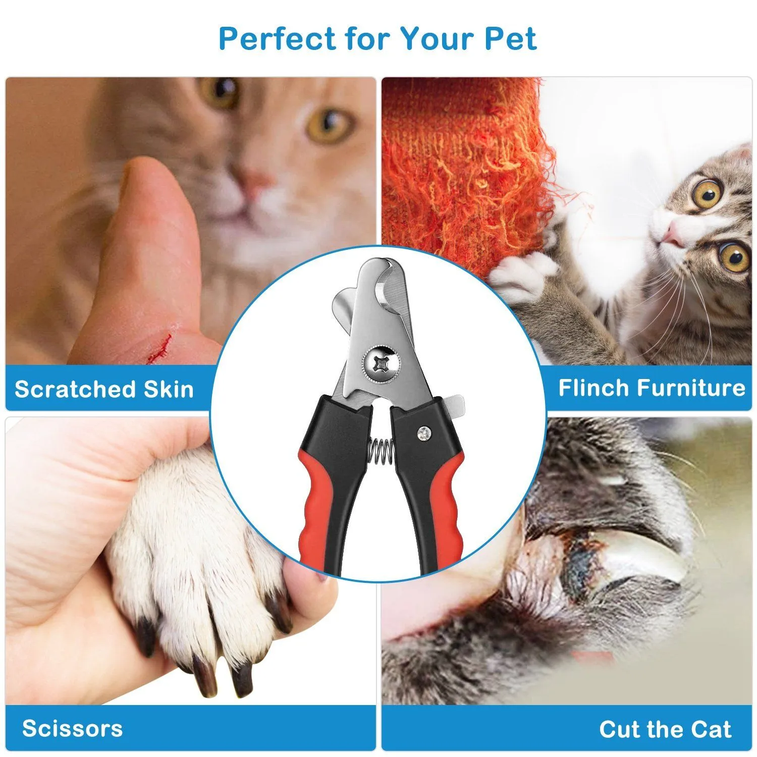 Pet Nail Trimmer  with Safety Guard to Avoid Over-Cutting Nails
