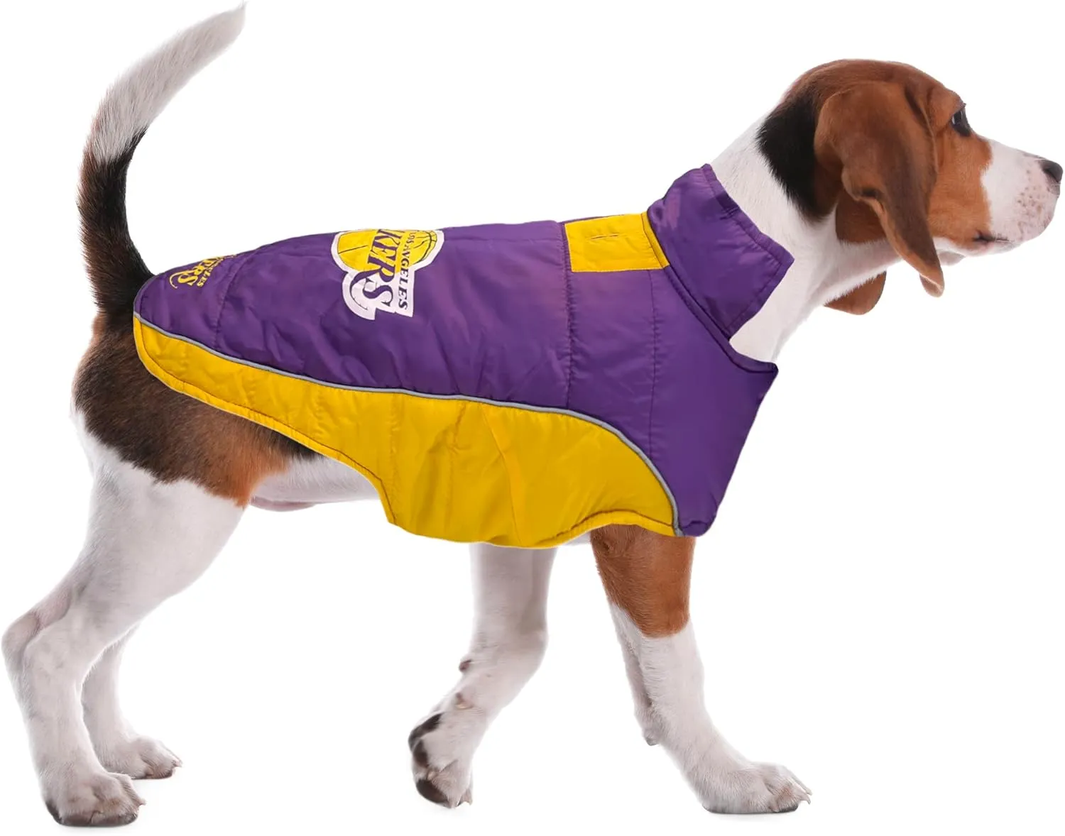 Pets First NBA Los Angeles Lakers Puffer Vest, Small, Waterproof, for Dogs & Cats