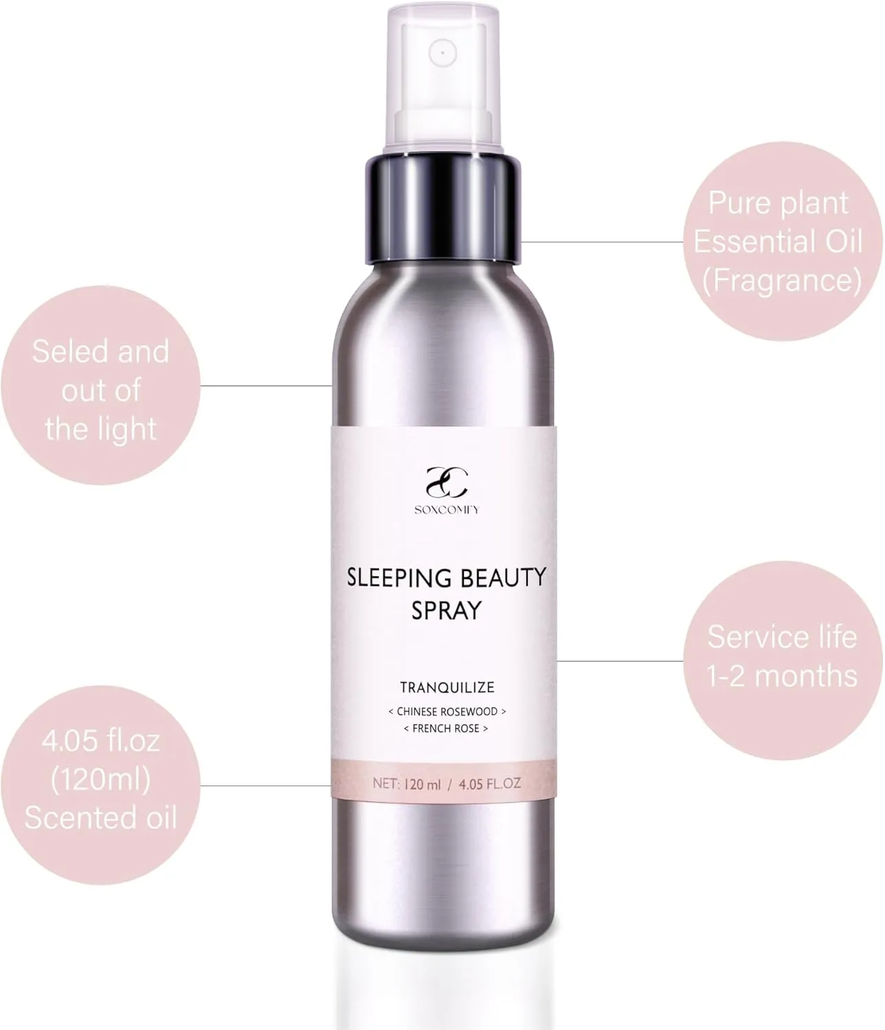 Pillow Ritual Aromatic, Calming and Relaxing Pillow Mist, Linen and Fabric Spray, Infused with Natural Essential Oils Roses and rosewood 4.05 oz