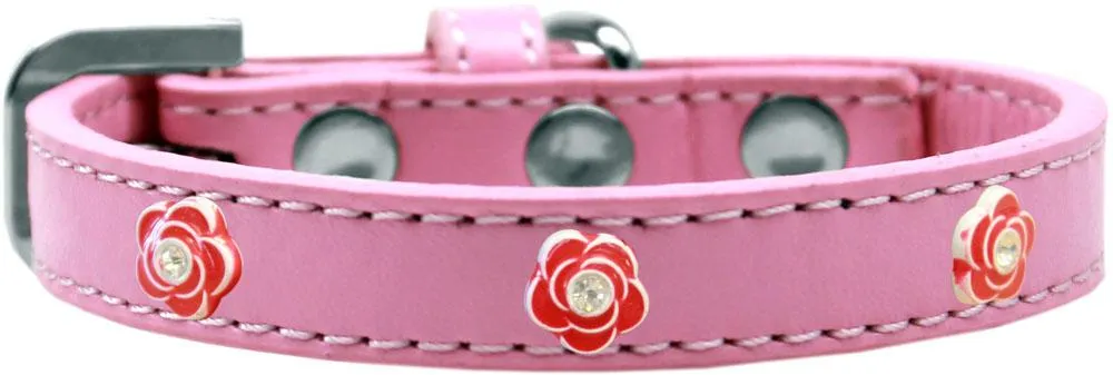 Red Rose Widget Dog Collar Light Pink Size 12