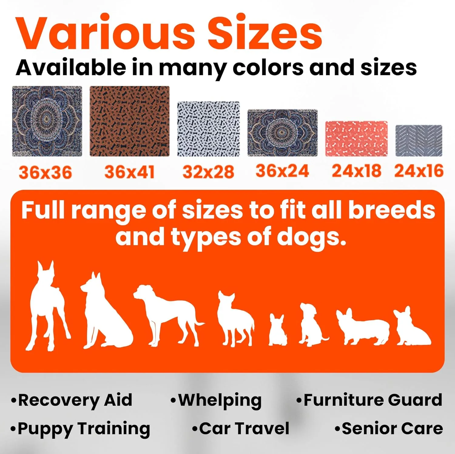 Reusable Puppy Potty Training Mats 16x24 - 2 Pack Washable Pee Pads for Dogs - Super Absorbent Cloth Whelping Blankets - Waterproof, Urine Leak-Proof & Non-Slip for Playpen Crate Carpet