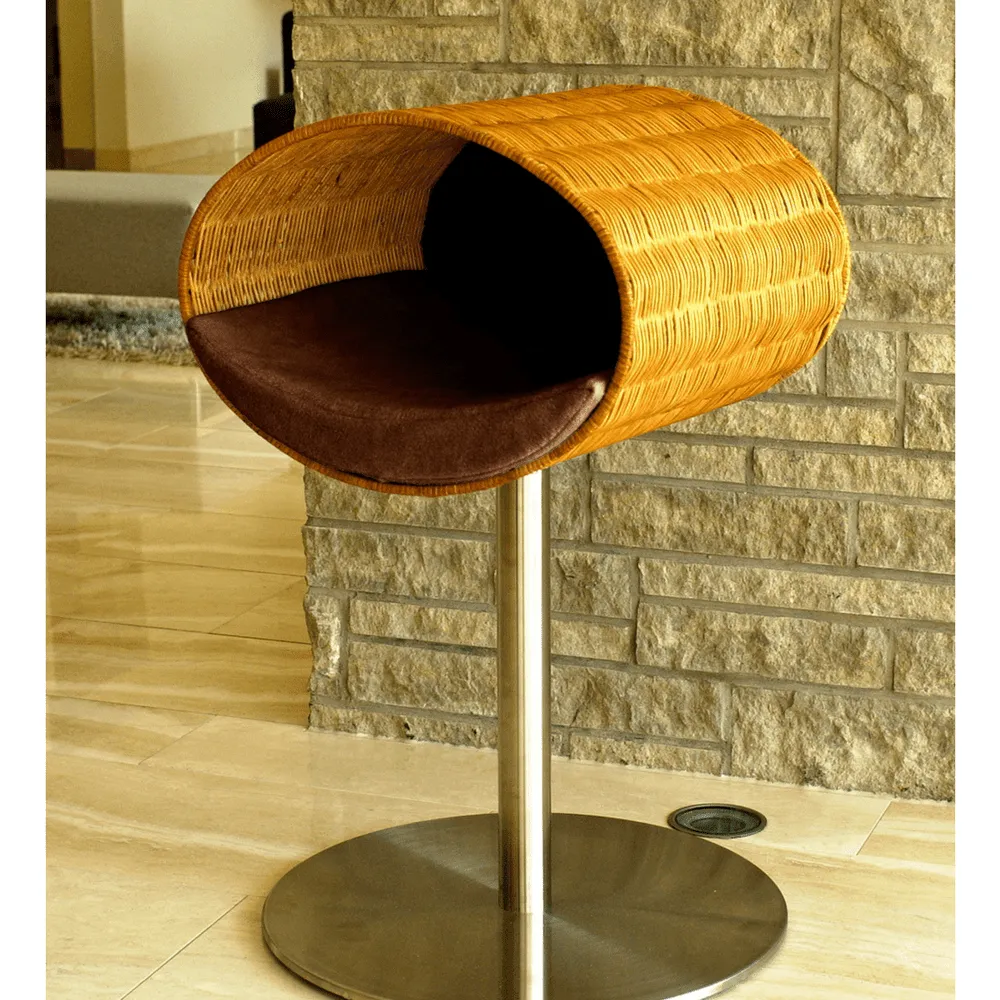 Rondo Wicker Cat Cave Stand by Pet Interiors