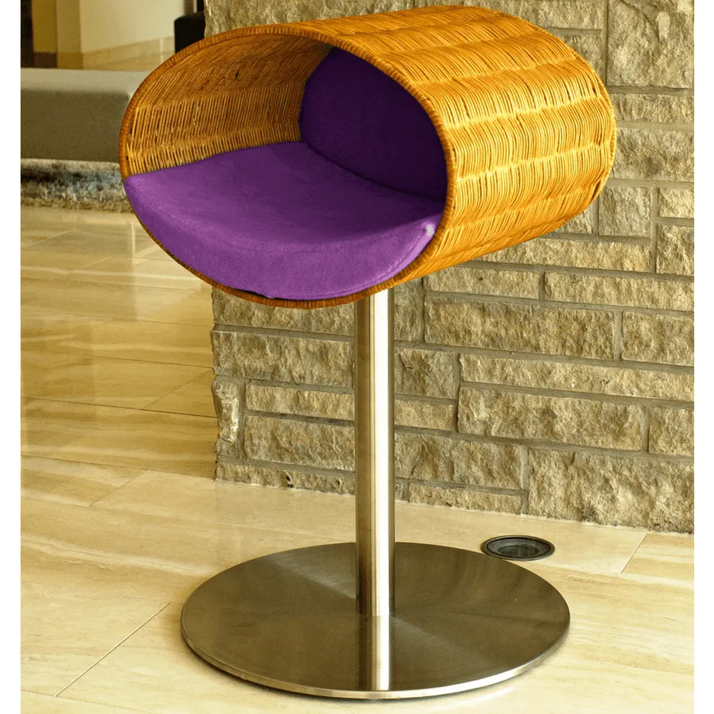 Rondo Wicker Cat Cave Stand by Pet Interiors