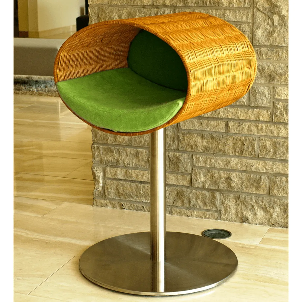 Rondo Wicker Cat Cave Stand by Pet Interiors