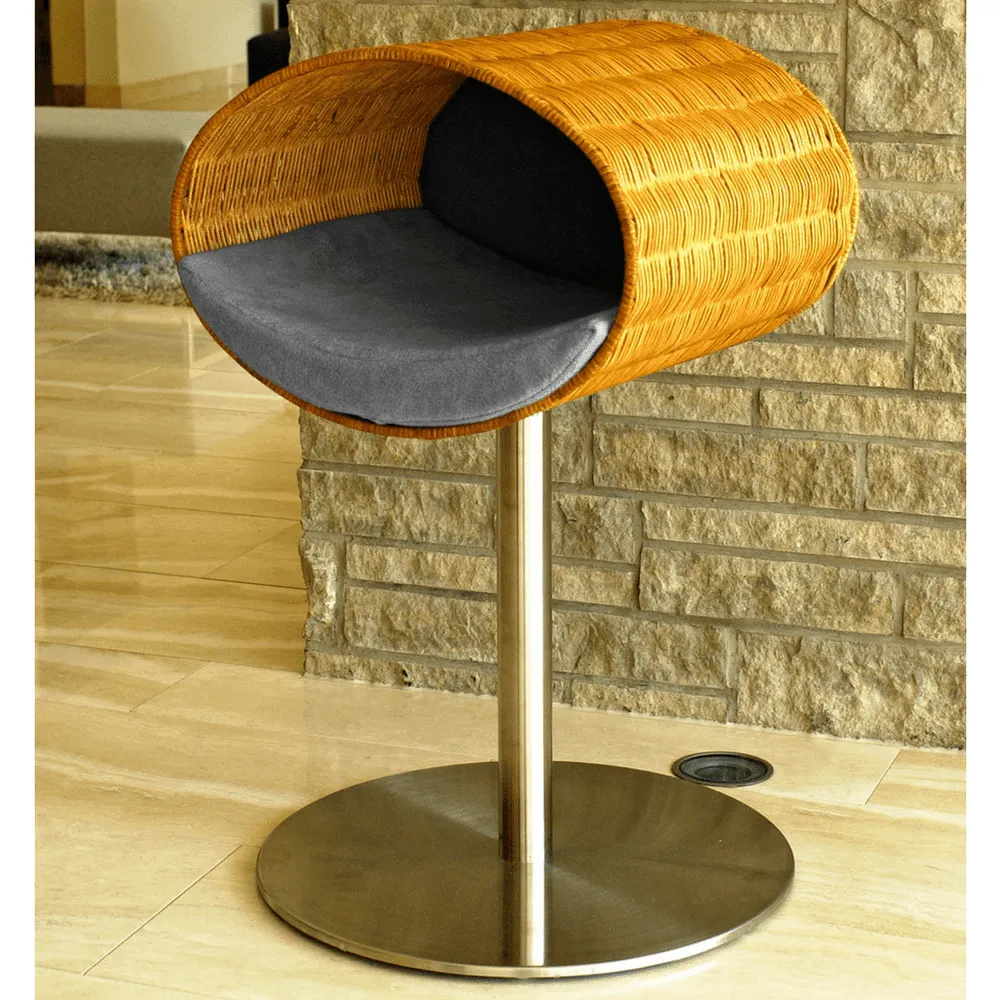 Rondo Wicker Cat Cave Stand by Pet Interiors