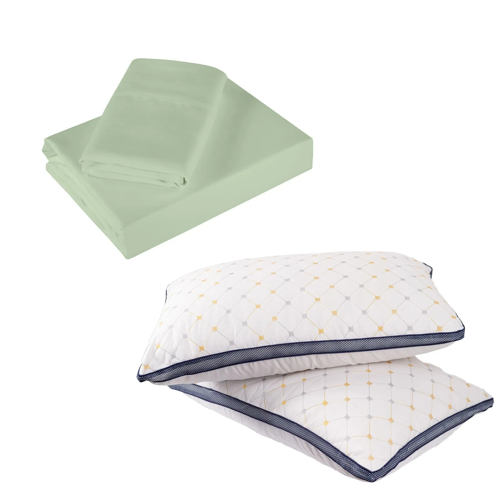 Royal comfort bedding set 1 x 1200tc 4 piece sheet set and 2 x air mesh pillows