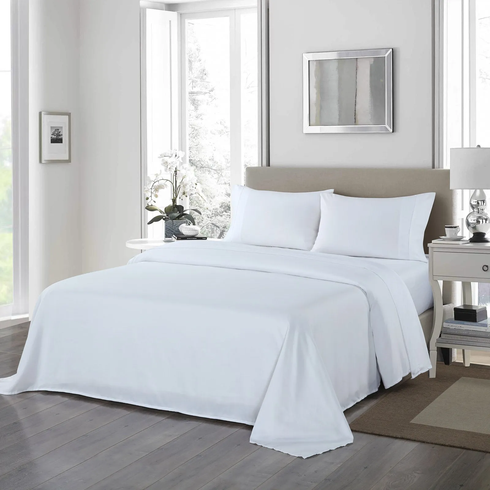 Royal comfort bedding set 1 x 1200tc 4 piece sheet set and 2 x air mesh pillows