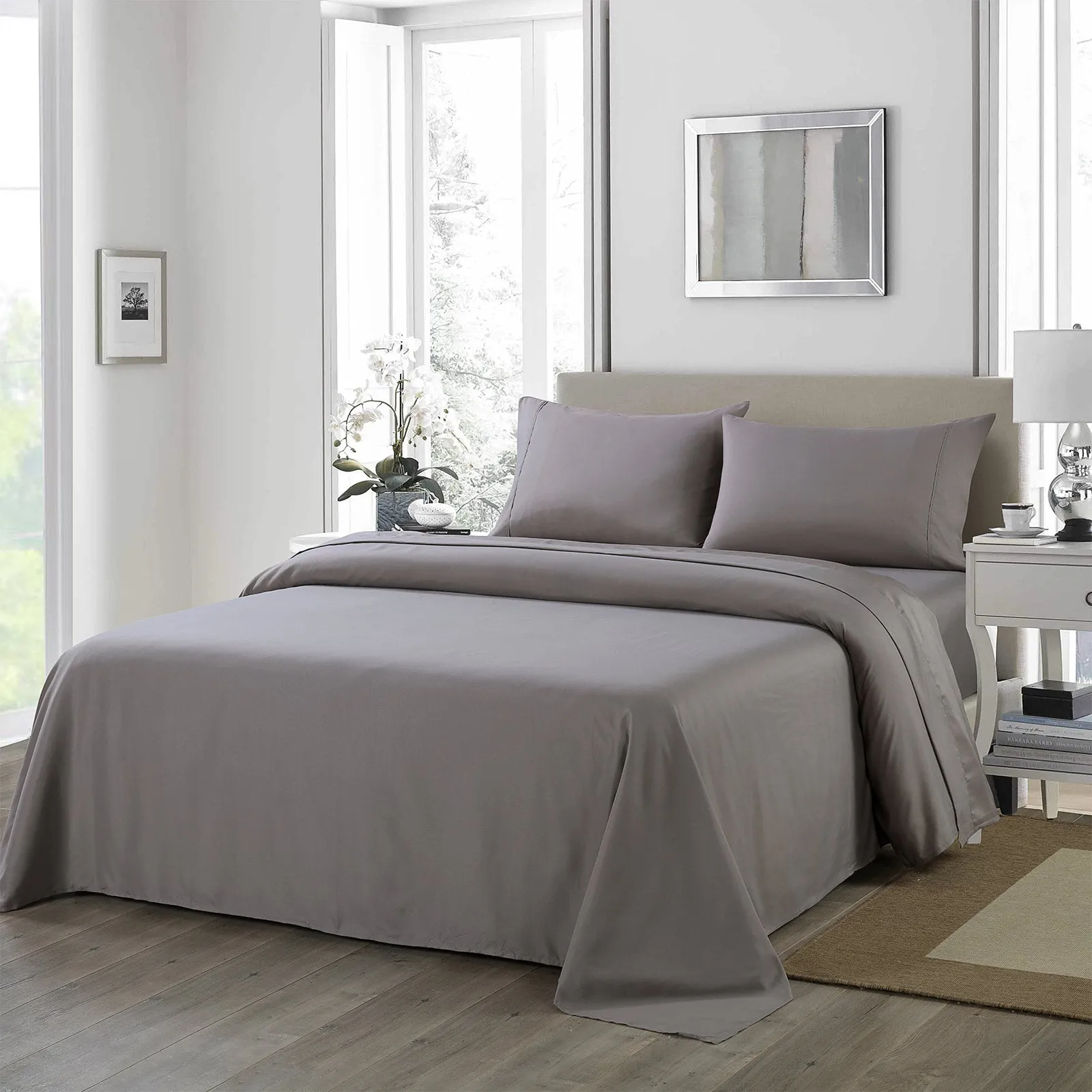 Royal comfort bedding set 1 x 1200tc 4 piece sheet set and 2 x air mesh pillows