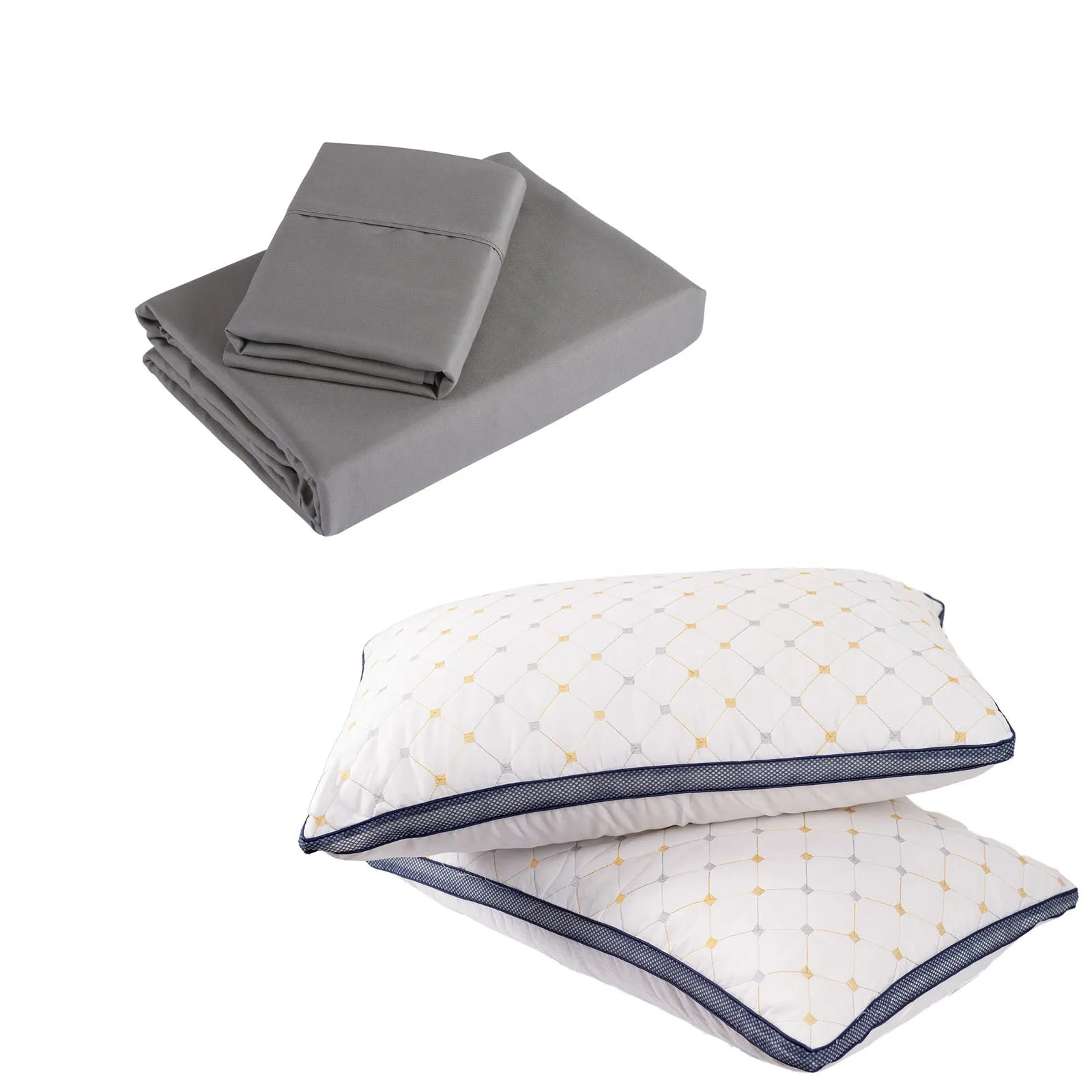 Royal comfort bedding set 1 x 1200tc 4 piece sheet set and 2 x air mesh pillows
