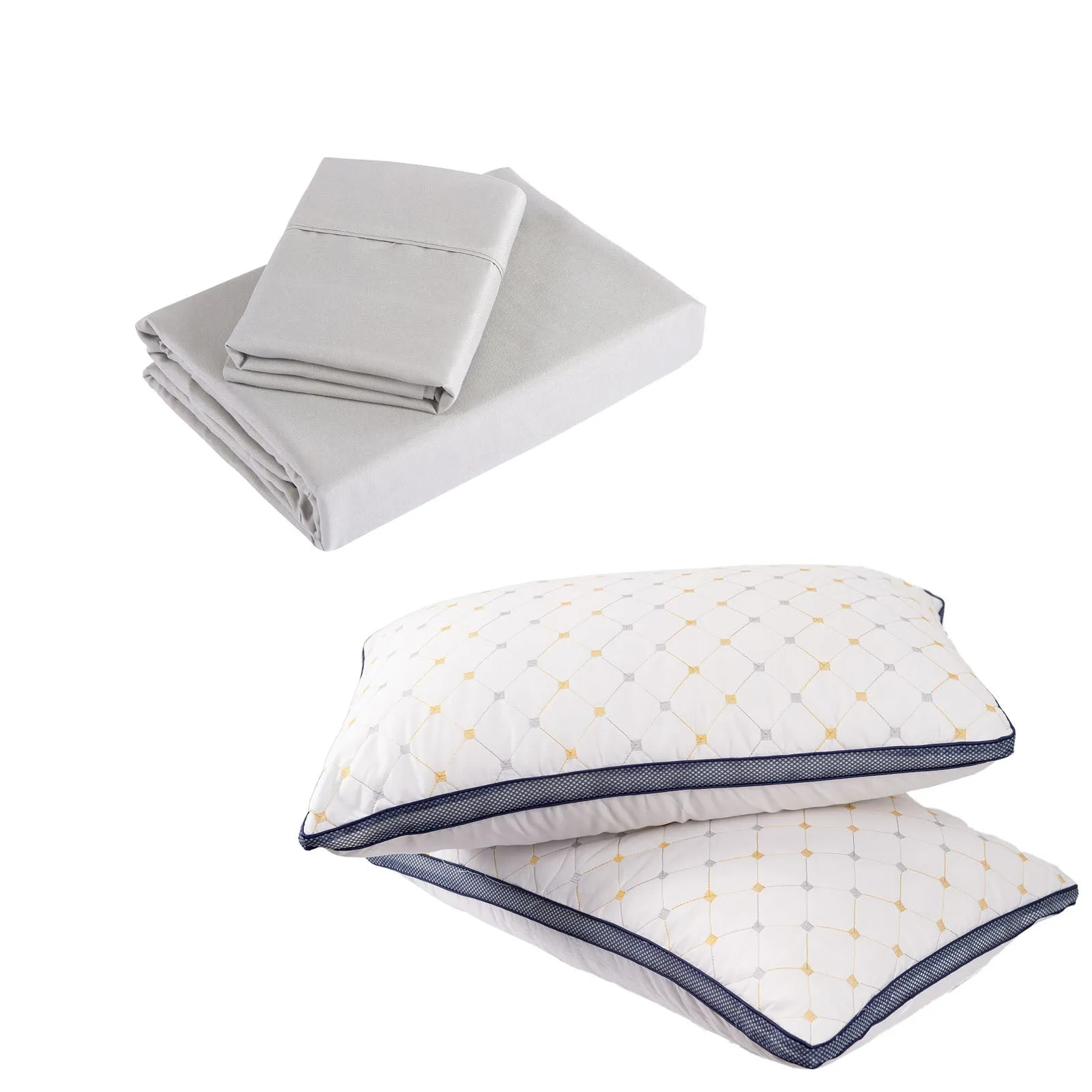 Royal comfort bedding set 1 x 1200tc 4 piece sheet set and 2 x air mesh pillows