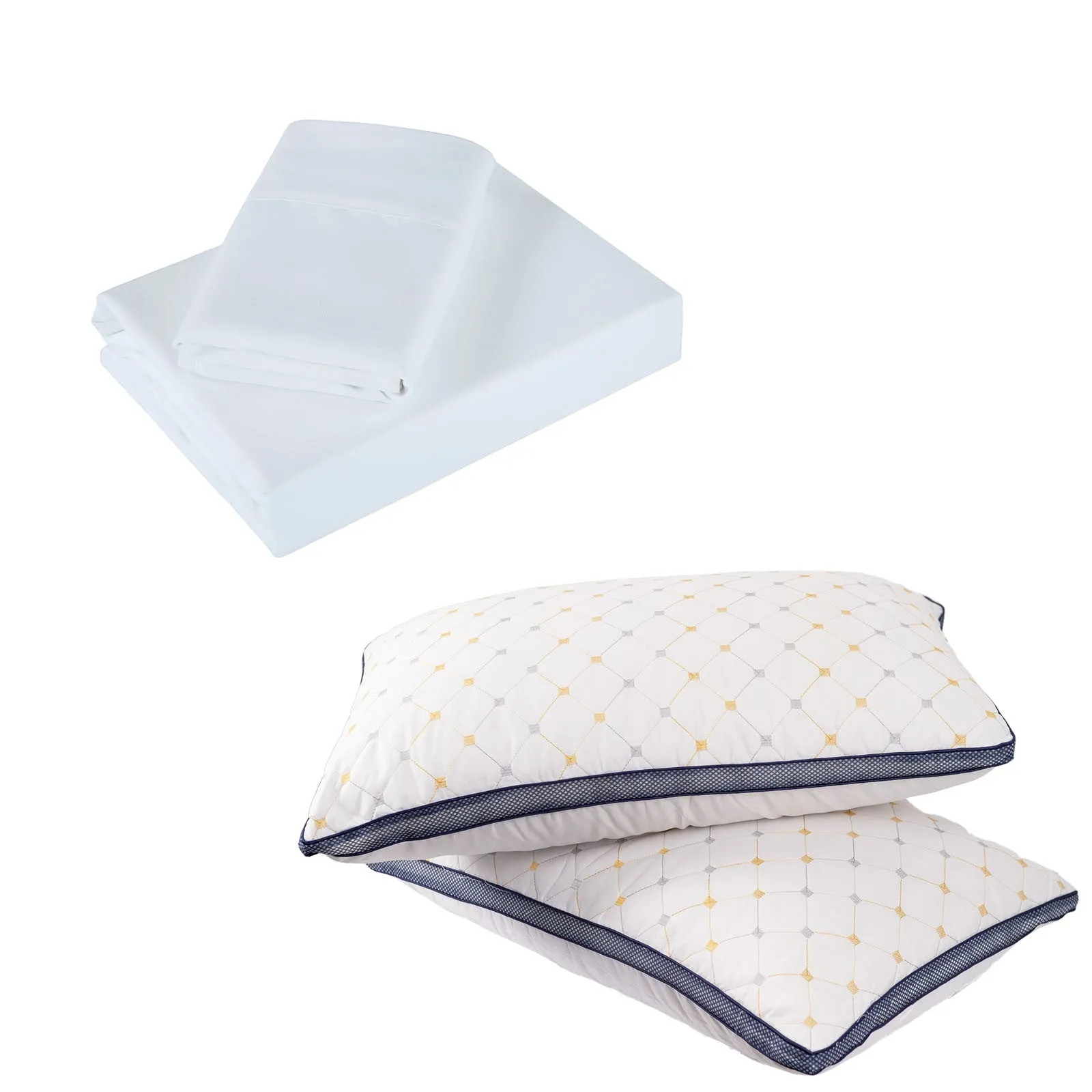 Royal comfort bedding set 1 x 1200tc 4 piece sheet set and 2 x air mesh pillows