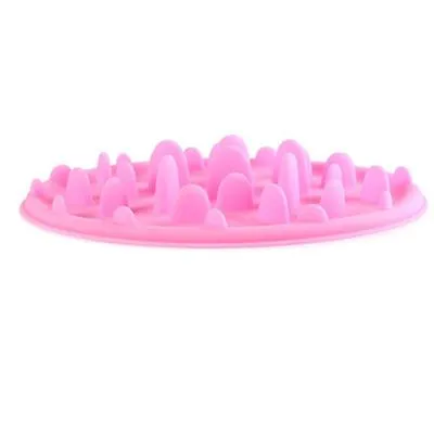 S 24.5*18*3cm blue Portable pet silicone slow food bowl, anti-choking licking plate for cats and dogs AZ19578