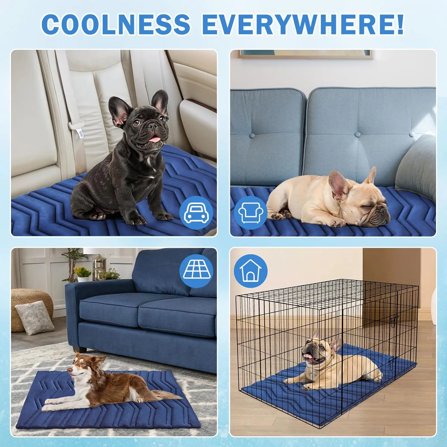 SCENEREAL Dog Cooling Mat for Crate, Thicken Self-Cooling Dog Pad Reversible (Cool & Warm), 36"x23" Pet Cool Bed for M Large XL Dogs,Kennel Sofa Mats Machine Washable, Durable Non-Toxic Gel, Outdoor