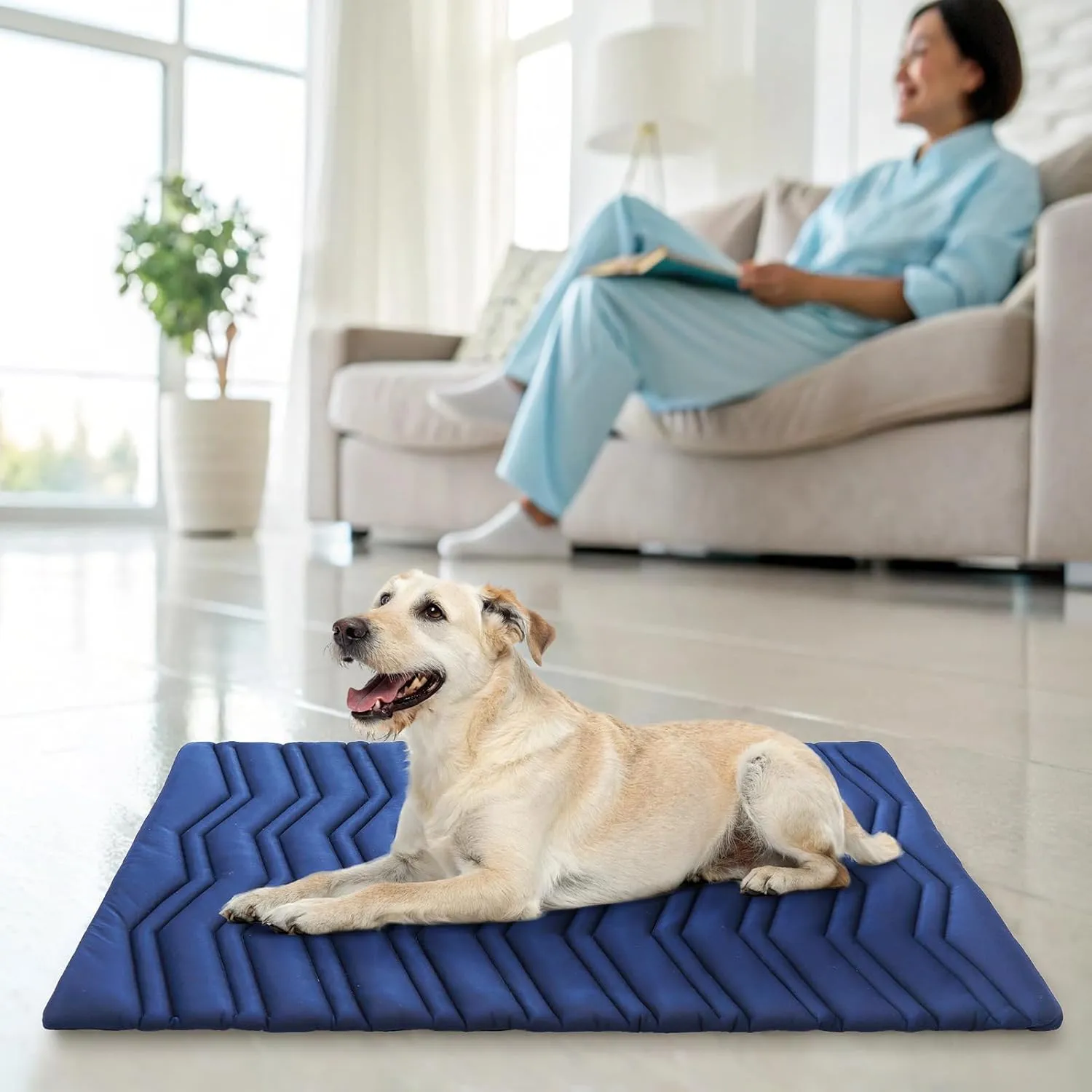 SCENEREAL Dog Cooling Mat for Crate, Thicken Self-Cooling Dog Pad Reversible (Cool & Warm), 36"x23" Pet Cool Bed for M Large XL Dogs,Kennel Sofa Mats Machine Washable, Durable Non-Toxic Gel, Outdoor