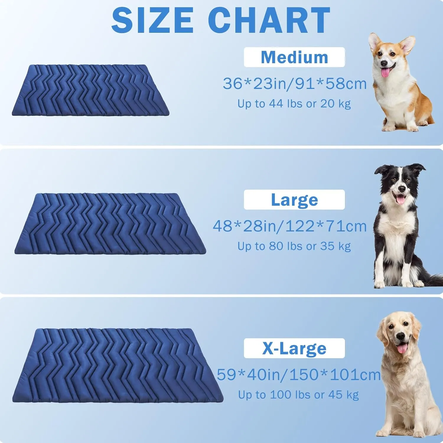 SCENEREAL Dog Cooling Mat for Crate, Thicken Self-Cooling Dog Pad Reversible (Cool & Warm), 36"x23" Pet Cool Bed for M Large XL Dogs,Kennel Sofa Mats Machine Washable, Durable Non-Toxic Gel, Outdoor