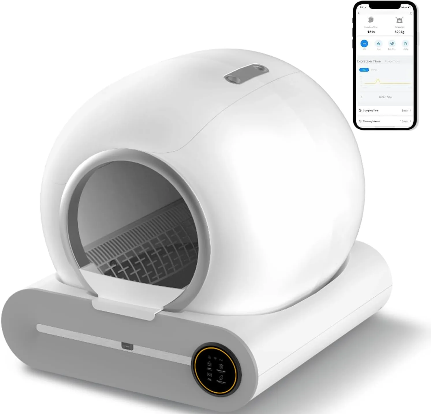 Self-Cleaning Cat Litter Box, New Model Anti-Pinch Automatic Box for Multiple Cats, Safety Large Cat Litter Box, WiFi-2.4G/APP Control, Smart Health Monitor, Easy Clean