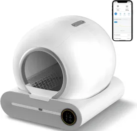 Self-Cleaning Cat Litter Box, New Model Anti-Pinch Automatic Box for Multiple Cats, Safety Large Cat Litter Box, WiFi-2.4G/APP Control, Smart Health Monitor, Easy Clean