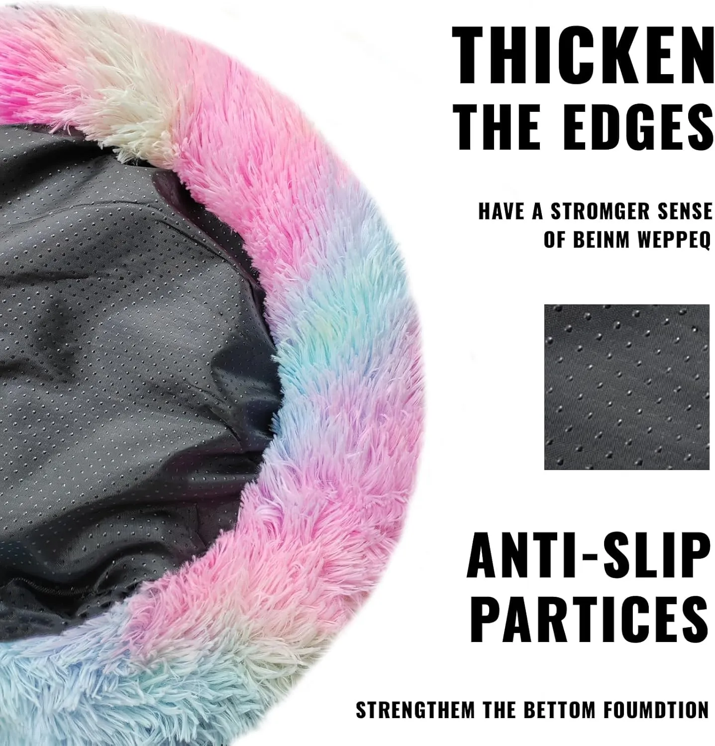 ShinHye Cat Bed Round Plush Fluffy Hooded Cat Bed Cave, Cozy for Indoor Cats or Small Dog beds, Soothing Pet Beds Doughnut Calm Anti-nxiety Dog Bed - Waterproof Bottom Washable (2323inch, Multicolor)