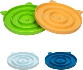 Silicone Slow Dog Bowl Feeder - Dog Slow Feeder Dry Wet Food for Healthy Eating - Easy to Clean (Green and Yellow)