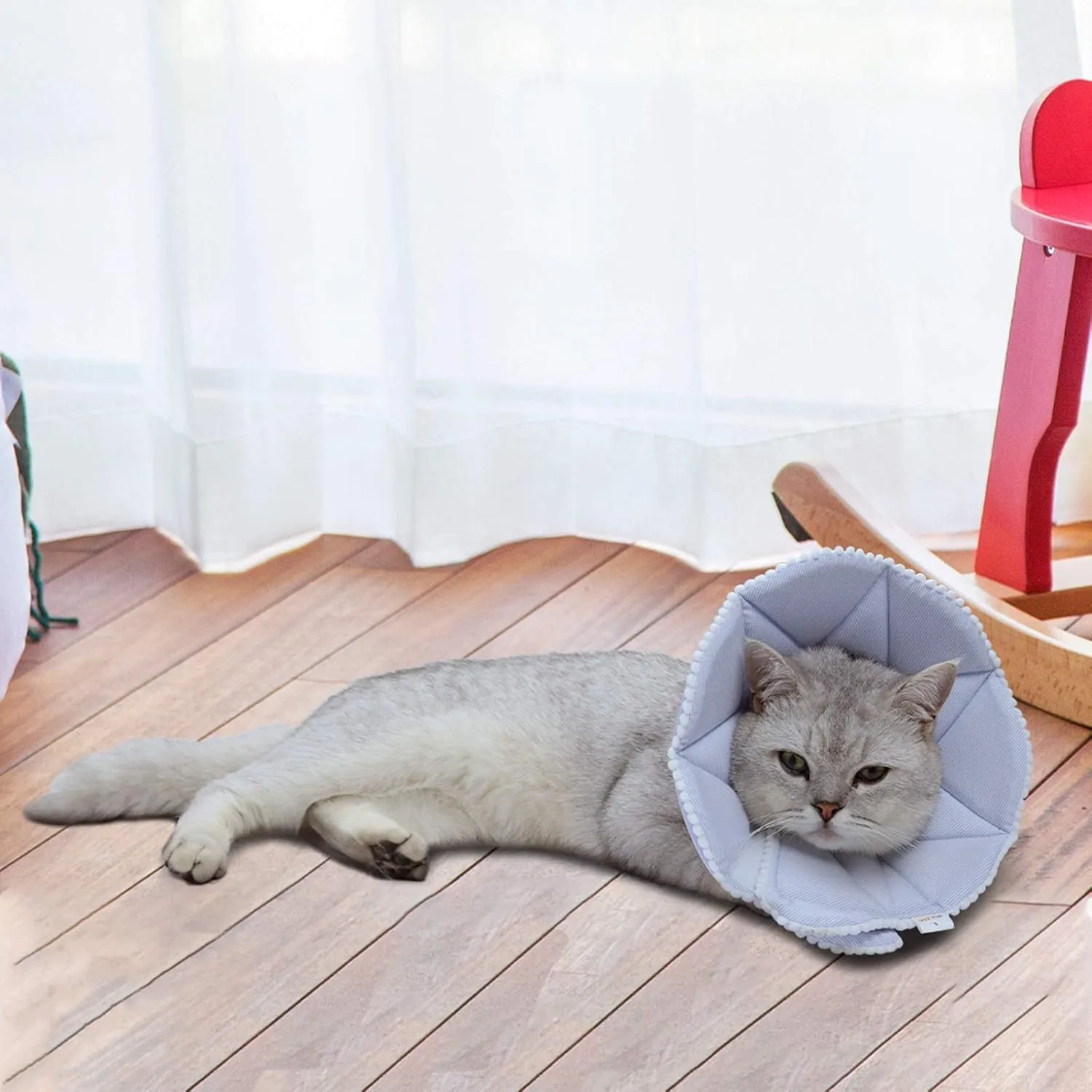 Soft Cat Recovery Collar,Adjustable Dog Cat Cone,Dog Protective Cone Collar After Surgery,for Cats and Puppy,Small,Blue