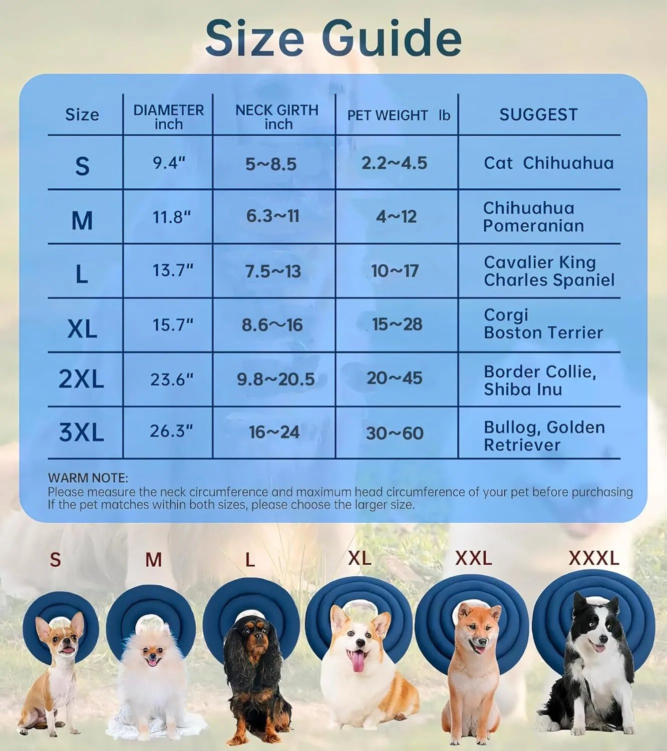 Soft Dog Cones, Recovery Dog Donut Collar After Surgery- Cone of Shame Alternative, Pet Elizabethan E-Collar Anti-Bite Lick Wound Healing Adjustable for Small Large Medium Dogs