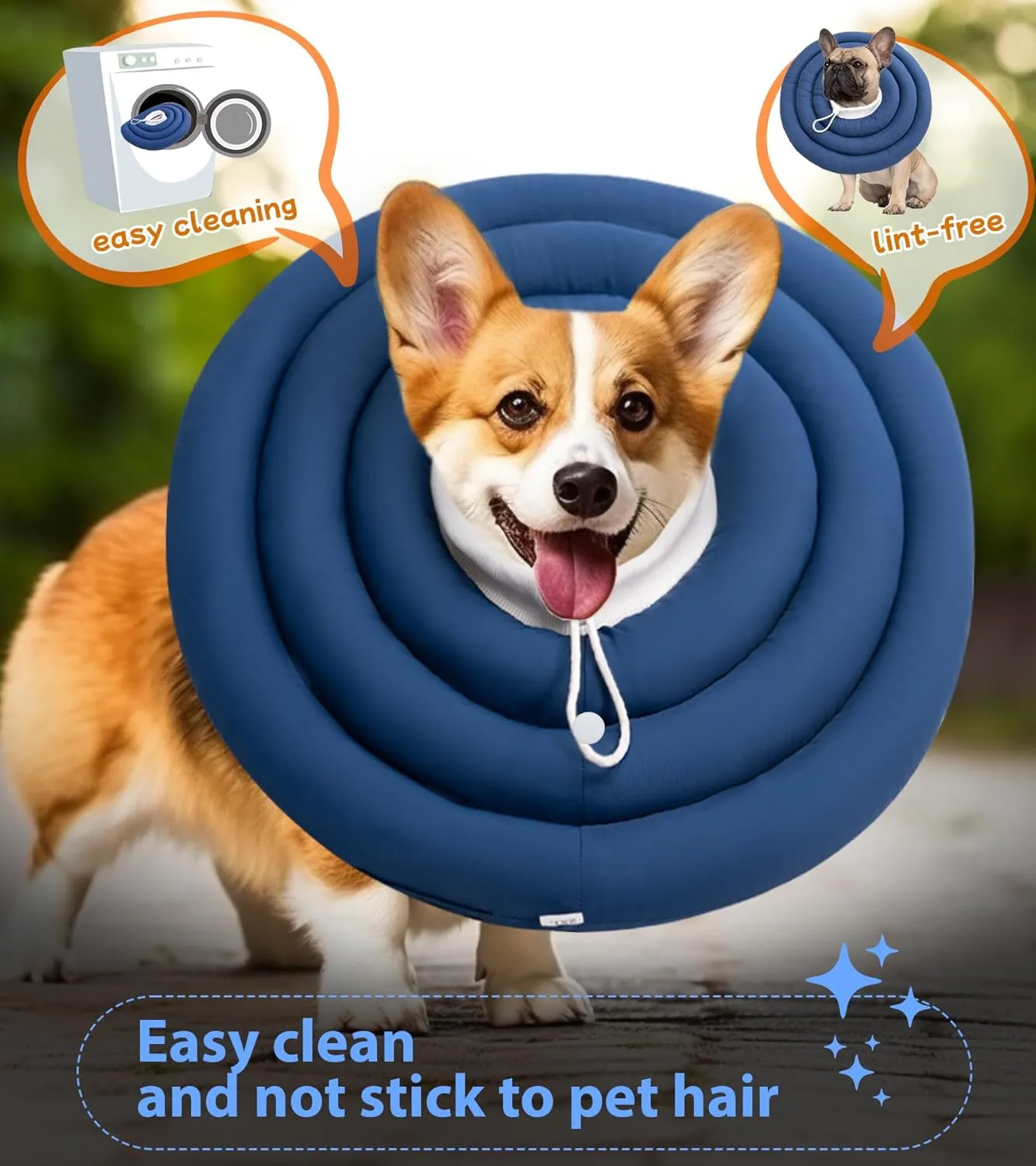 Soft Dog Cones, Recovery Dog Donut Collar After Surgery- Cone of Shame Alternative, Pet Elizabethan E-Collar Anti-Bite Lick Wound Healing Adjustable for Small Large Medium Dogs
