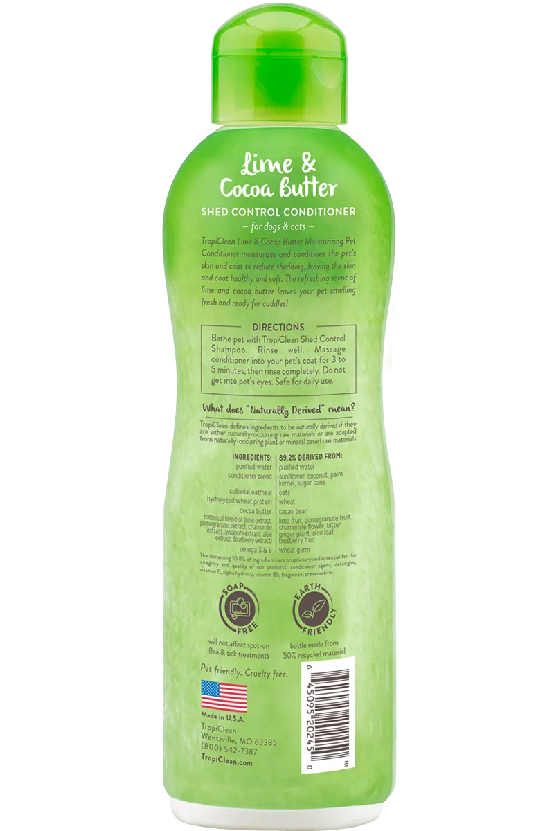 TropiClean Lime & Cocoa Butter Shed Control Conditioner for Pets