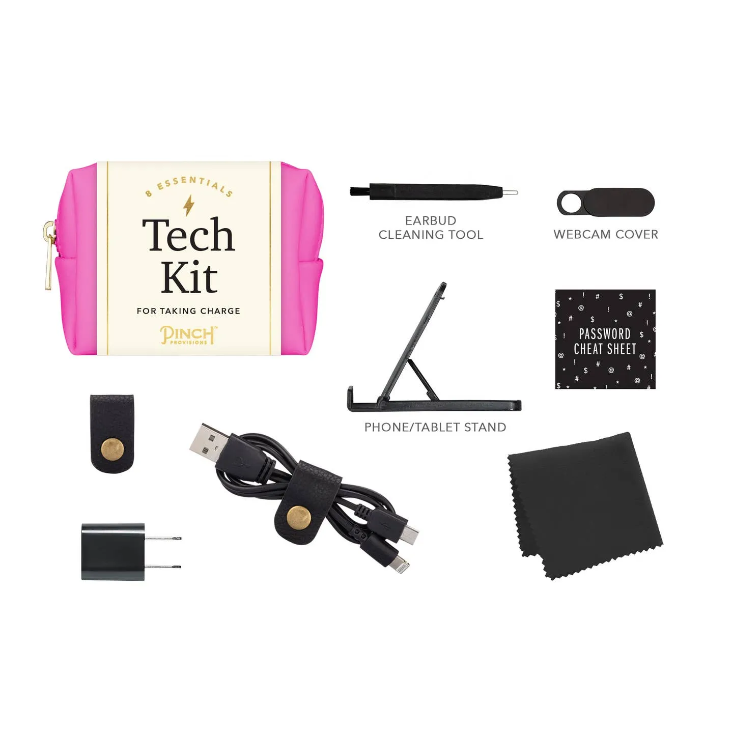 Vegan Leather Tech Kit - Pink