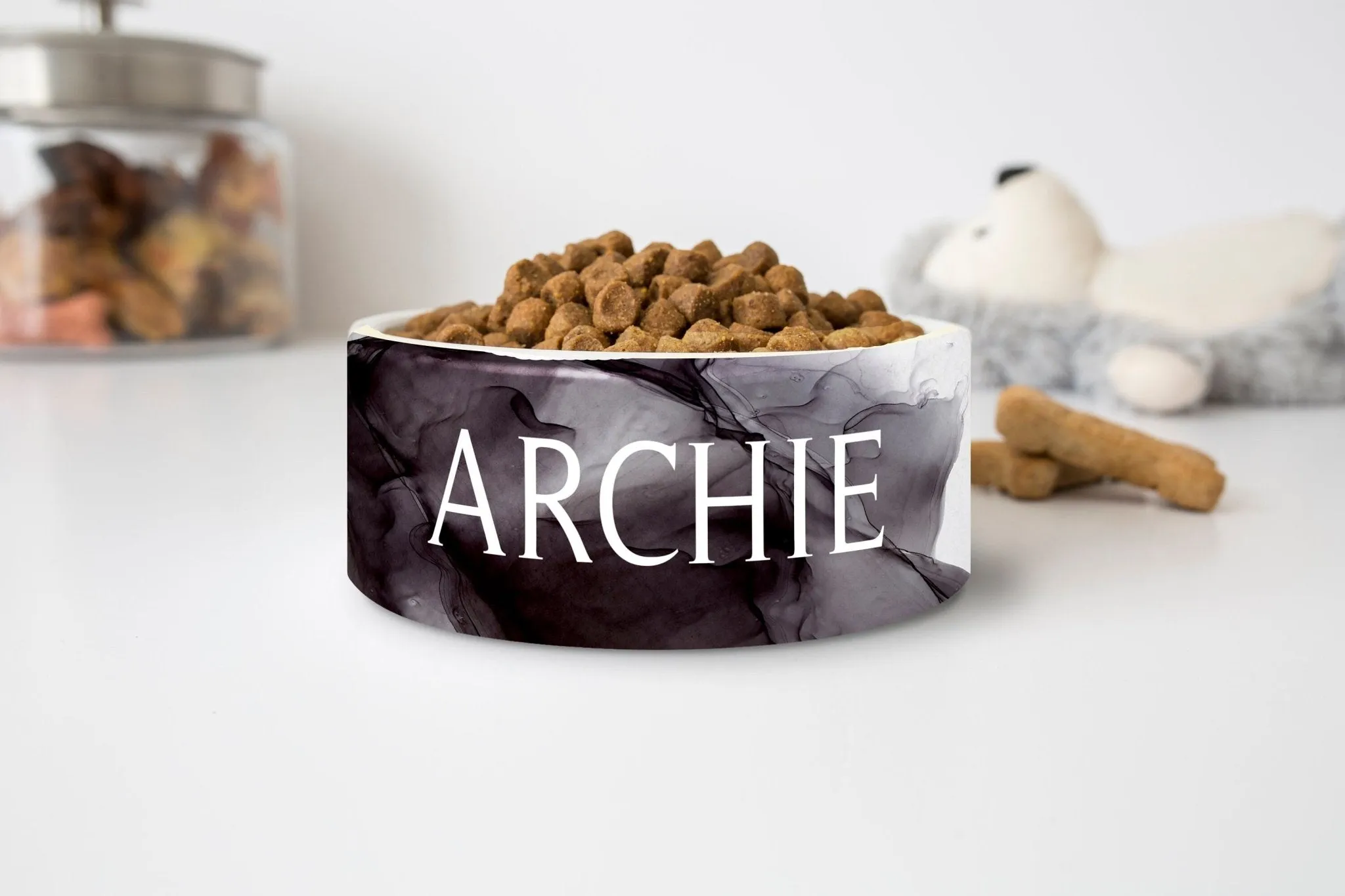 Watercolor Ink Custom Ceramic Dog Bowls