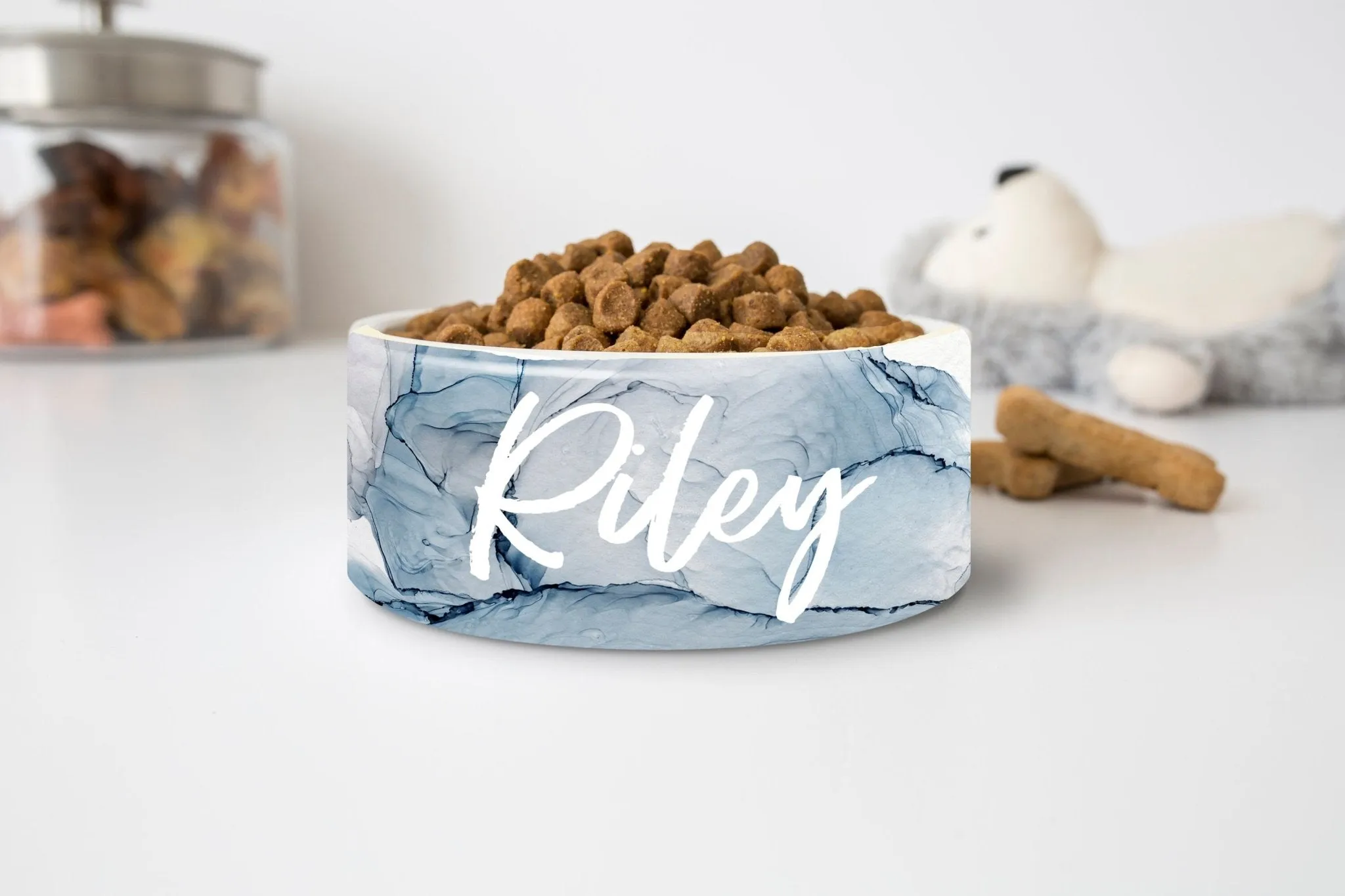 Watercolor Ink Custom Ceramic Dog Bowls