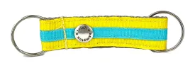 Yellow/Turquoise Stripe Snappy Keychain - 318