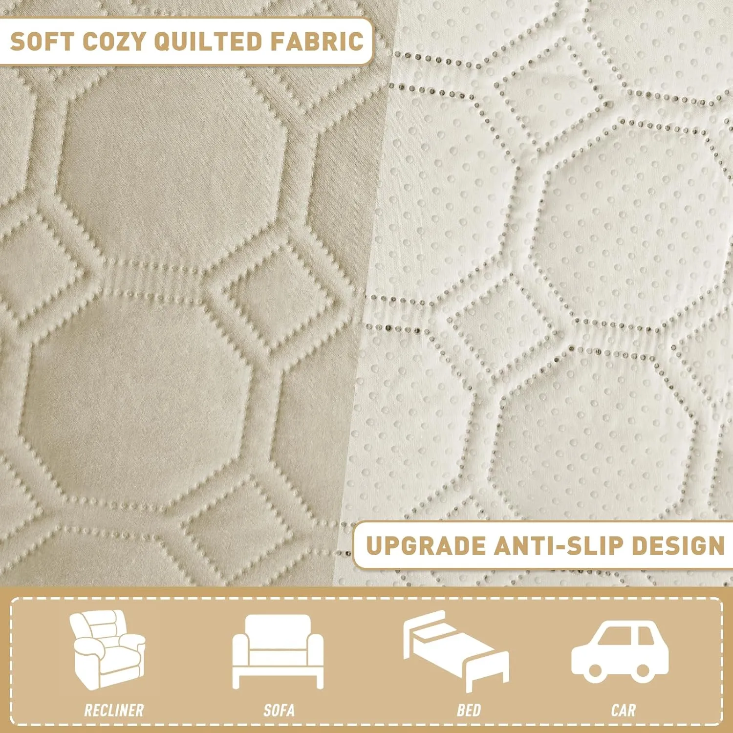 ZNSAYOTX Ultimate Cozy Blankets (52"x82") 100% Waterproof Bed Mat Blanket for Dog Pets, Couch Sofa Protector with Non-Slip Back Washable Durable, Pee Scratch Proof Easy to Clean (Khaki)