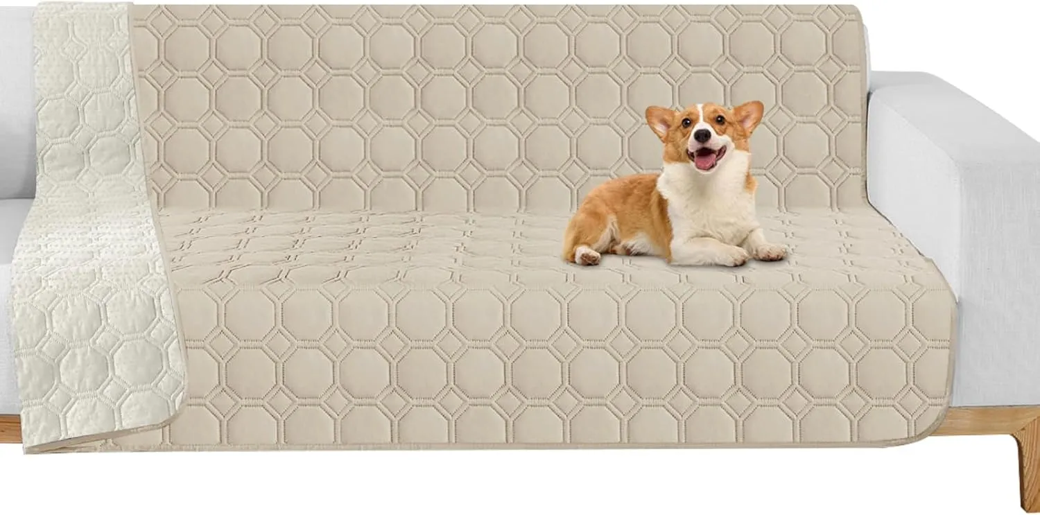 ZNSAYOTX Ultimate Cozy Blankets (52"x82") 100% Waterproof Bed Mat Blanket for Dog Pets, Couch Sofa Protector with Non-Slip Back Washable Durable, Pee Scratch Proof Easy to Clean (Khaki)